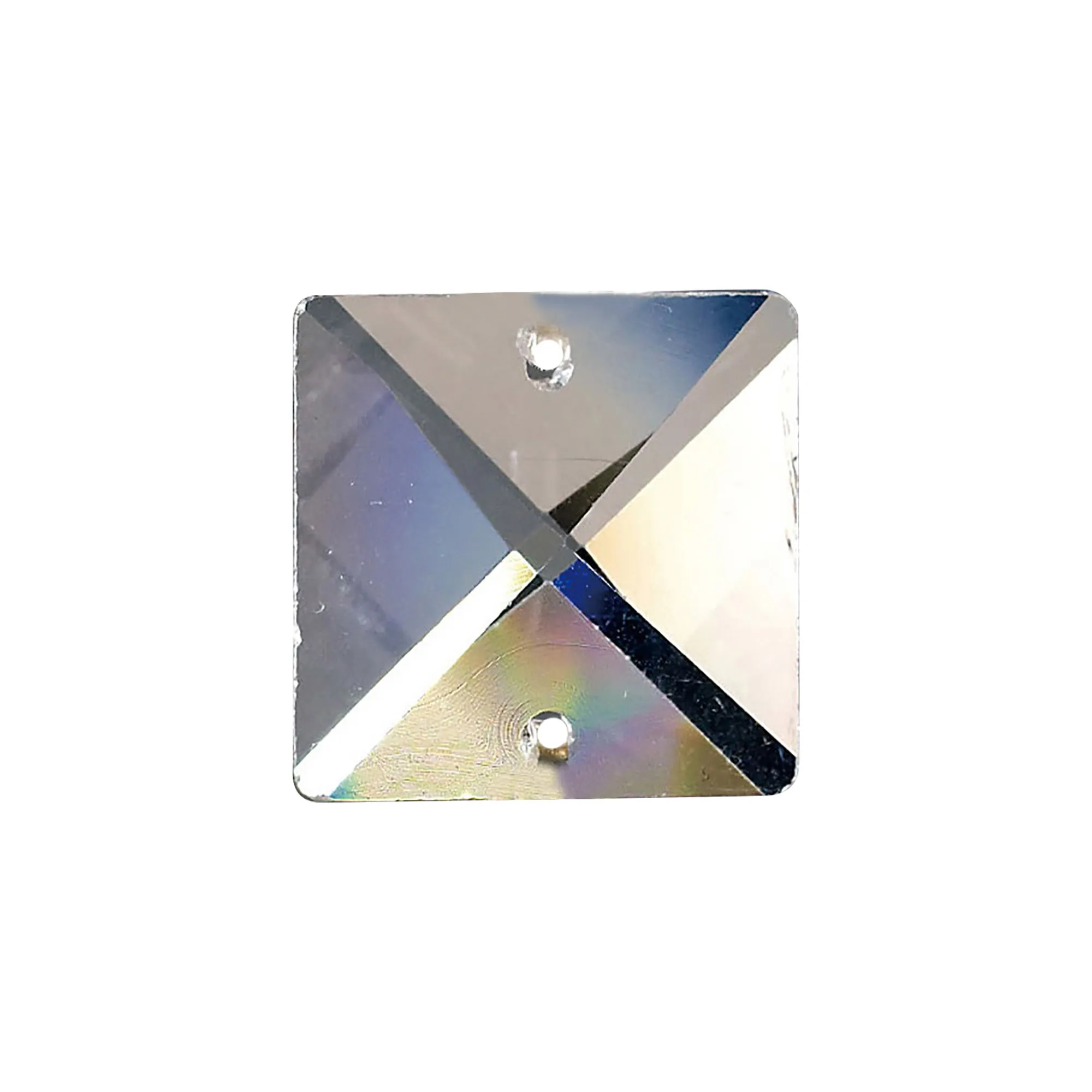 Crystal Square Without Ring 16mm 2 Holes C70040  Diyas Crystal Quadrilateral
